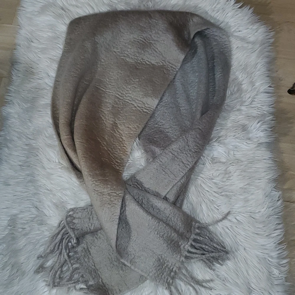 H&M Thick & Soft Oversized Scarf | Taupe/Grey Ombre | NWT | Winter Essential